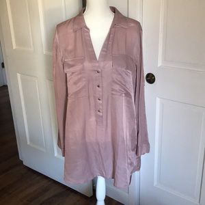 Soft Surroundings, cotton and silk tunic, lilac/pink, size L